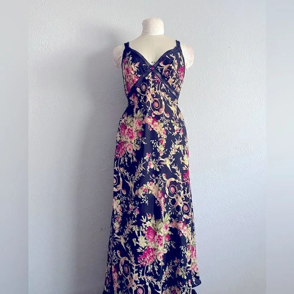 Oscar De La Renta Pink Label Floral Maxi Slip dress Size Medium